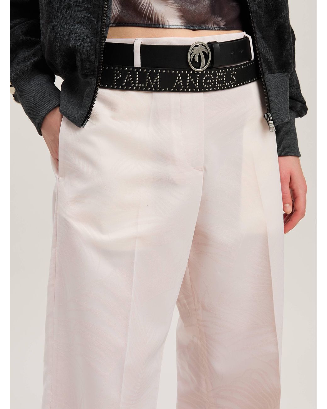 Palm Angels Pink Palms Jacquard Wide Pants Soft