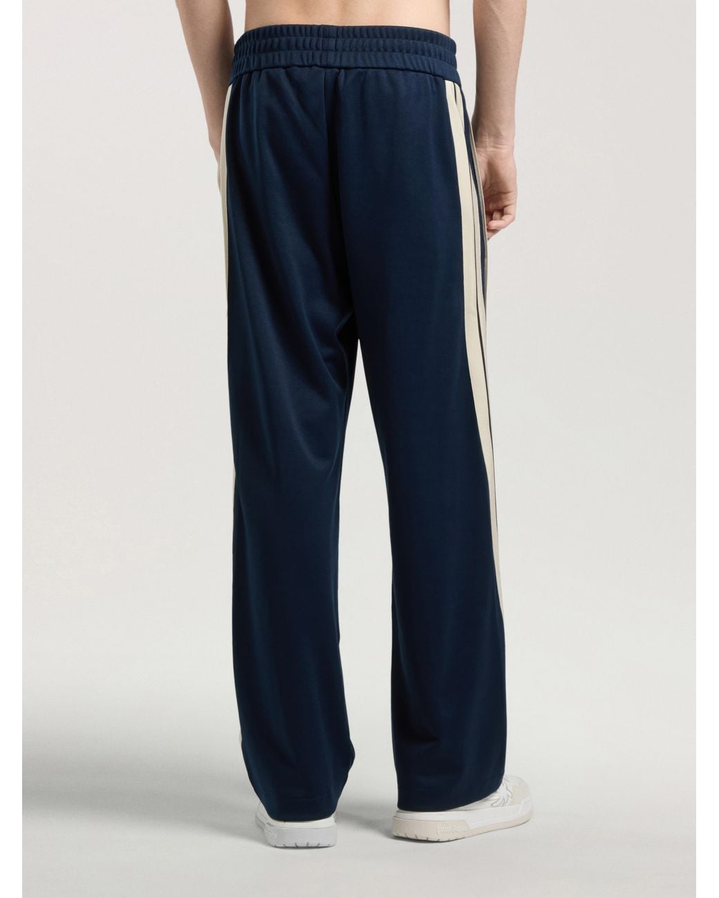 Palm Angels Blue Palm Tree Striped Track Pants for men