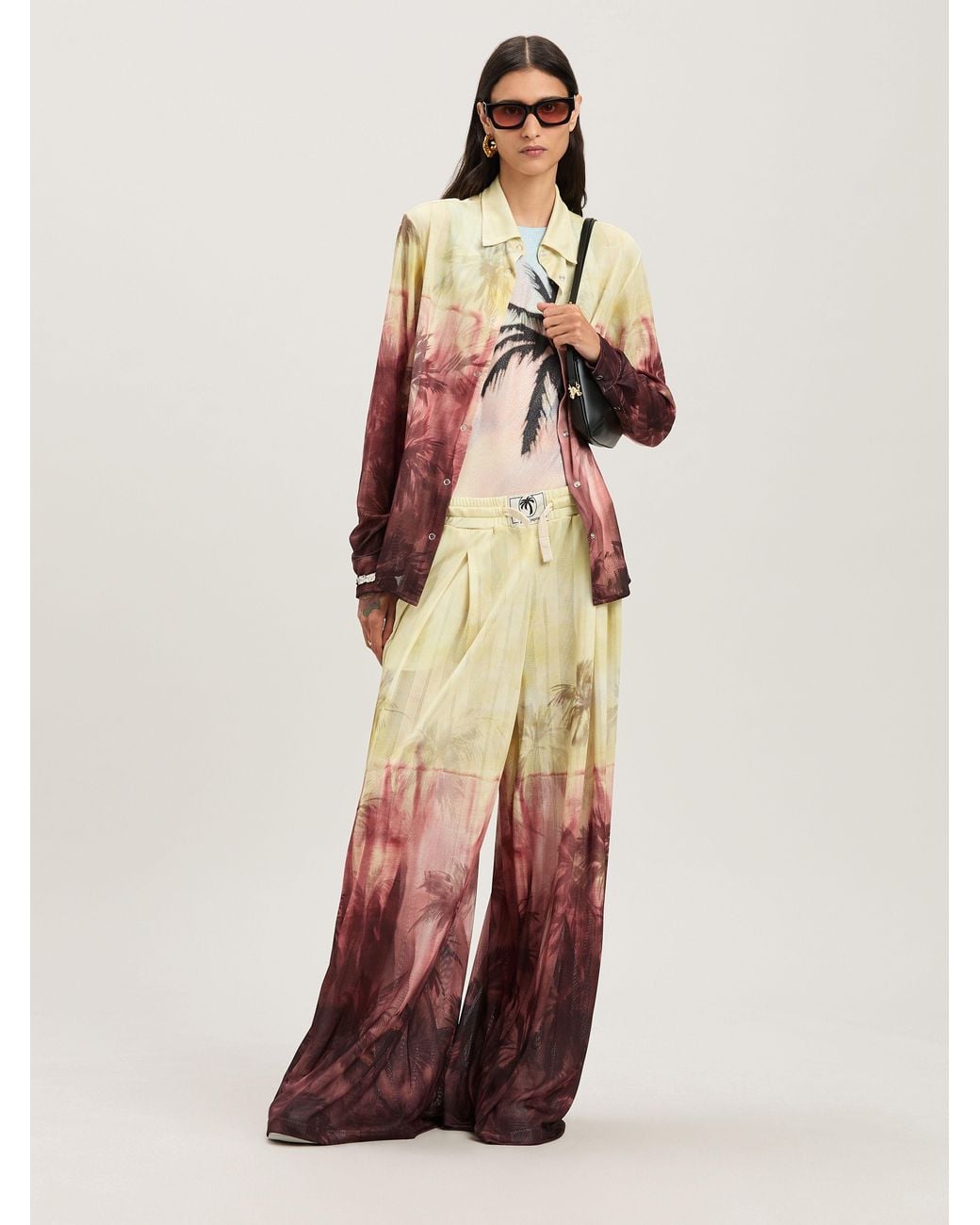 Palm Angels Multicolor Sunset Palms Mesh Shirt