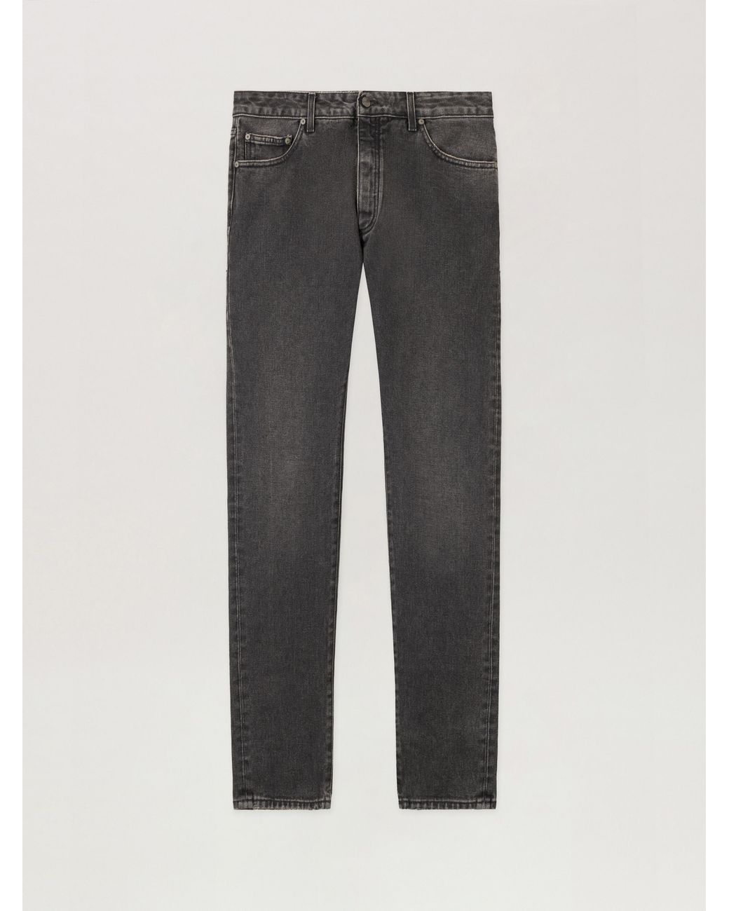 Palm Angels Gray Curved Logo Denim Jeans for men