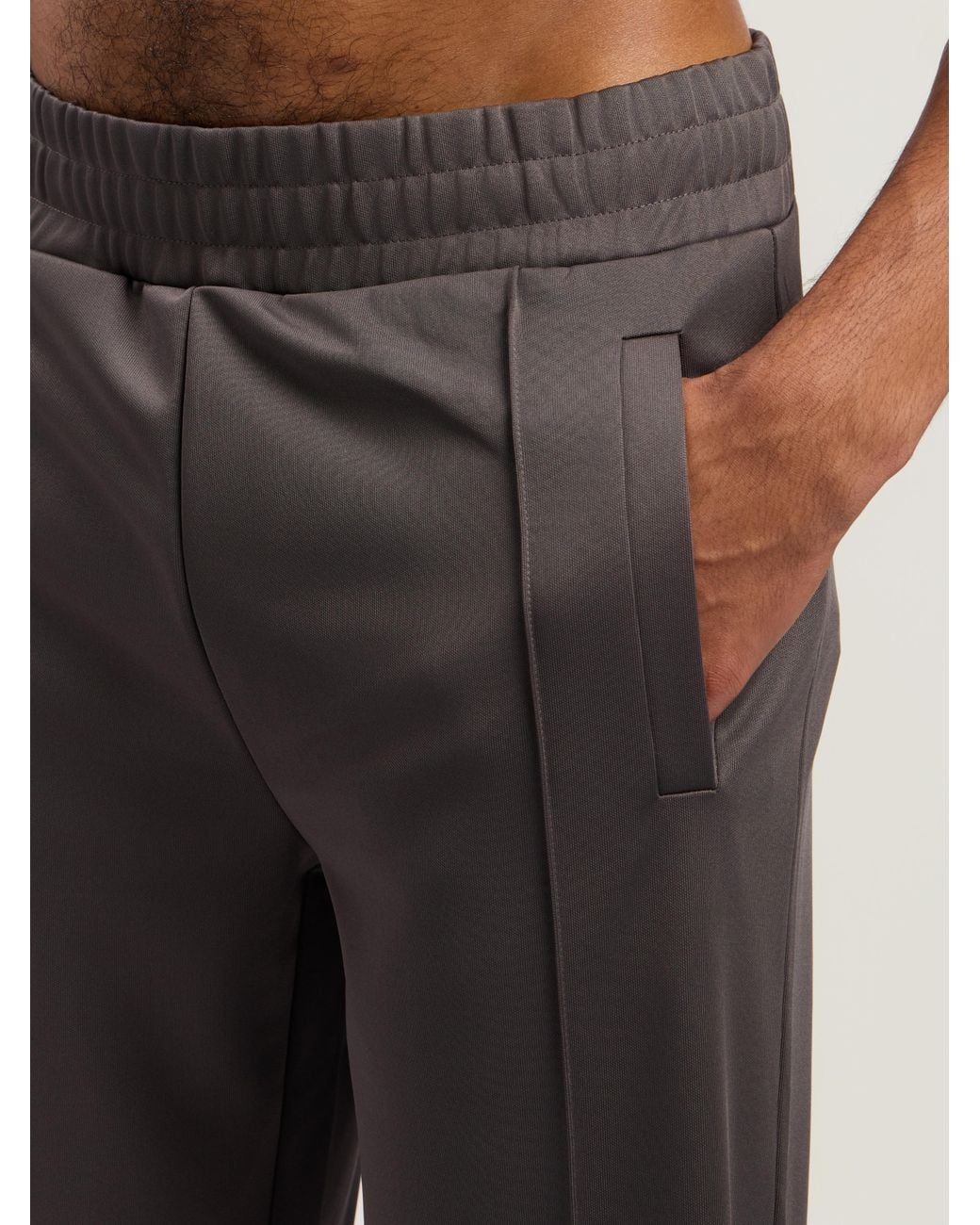 Palm Angels Blue Curved Logo Track Pants Dark for men