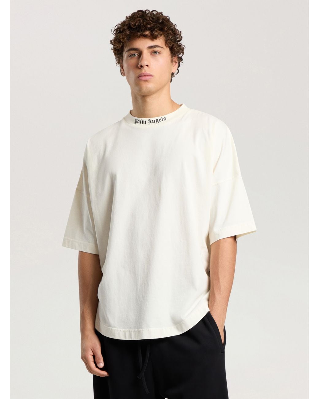 Palm Angels White Classic Logo Oversized T-Shirt Off for men