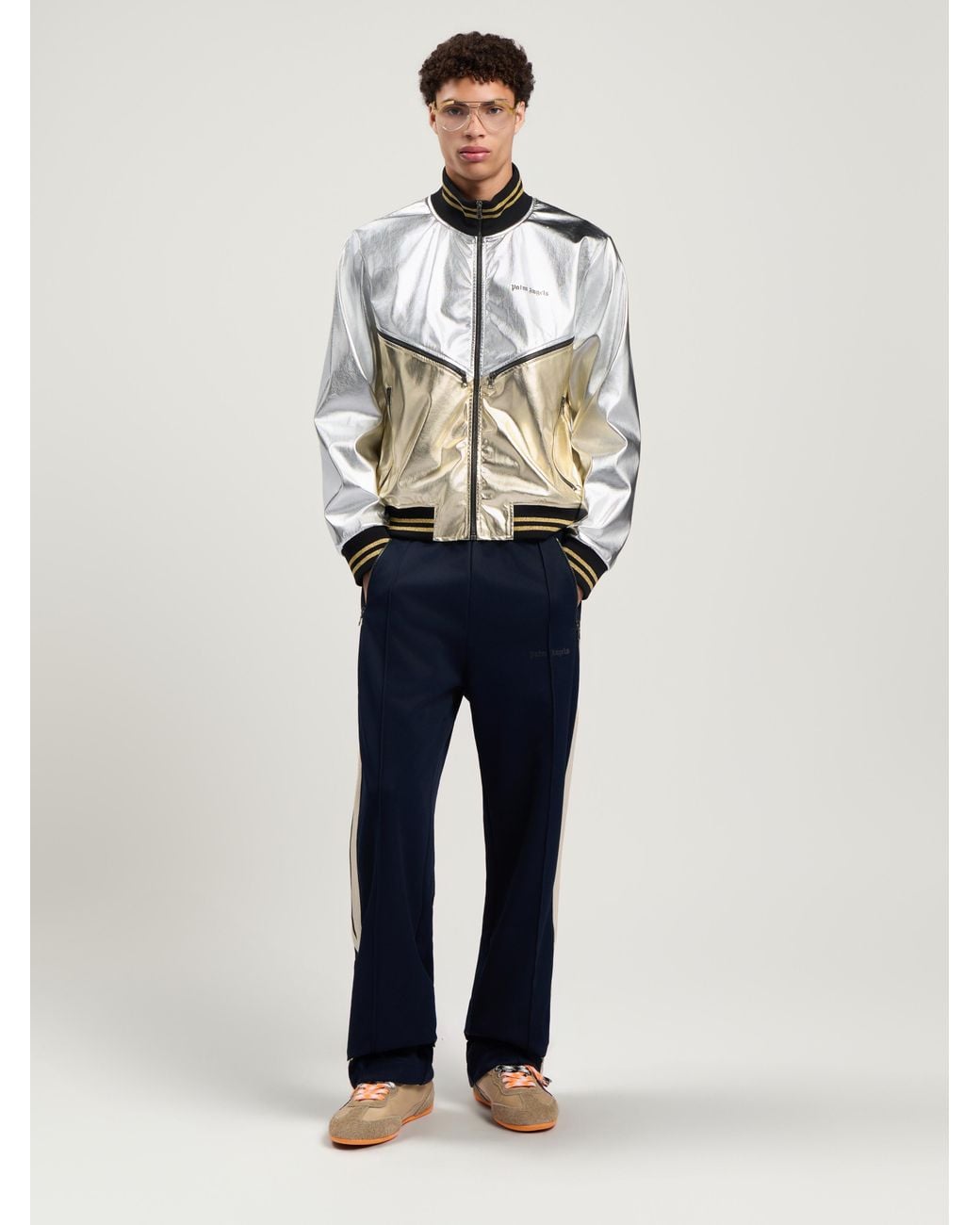Palm Angels Blue Classic Logo Zip-Up Track Pants Dark for men