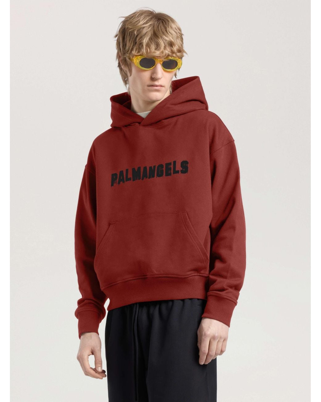 Palm Angels Red Palm Hills Regular Hoodie Brick for men