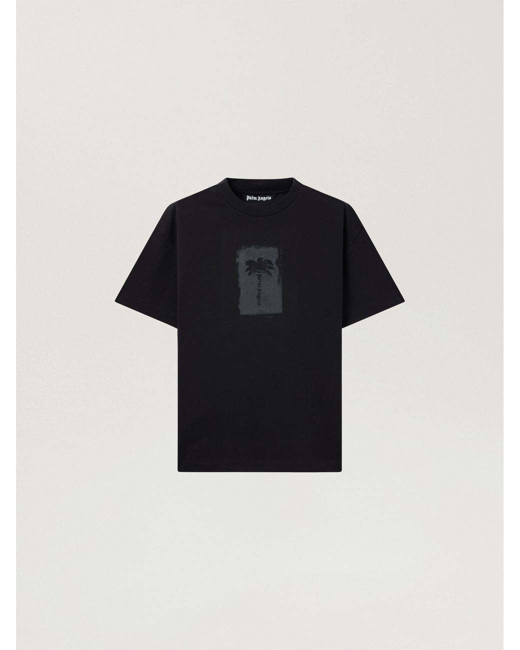 Palm Angels Black Brushed Palm Tree Regular T-Shirt for men