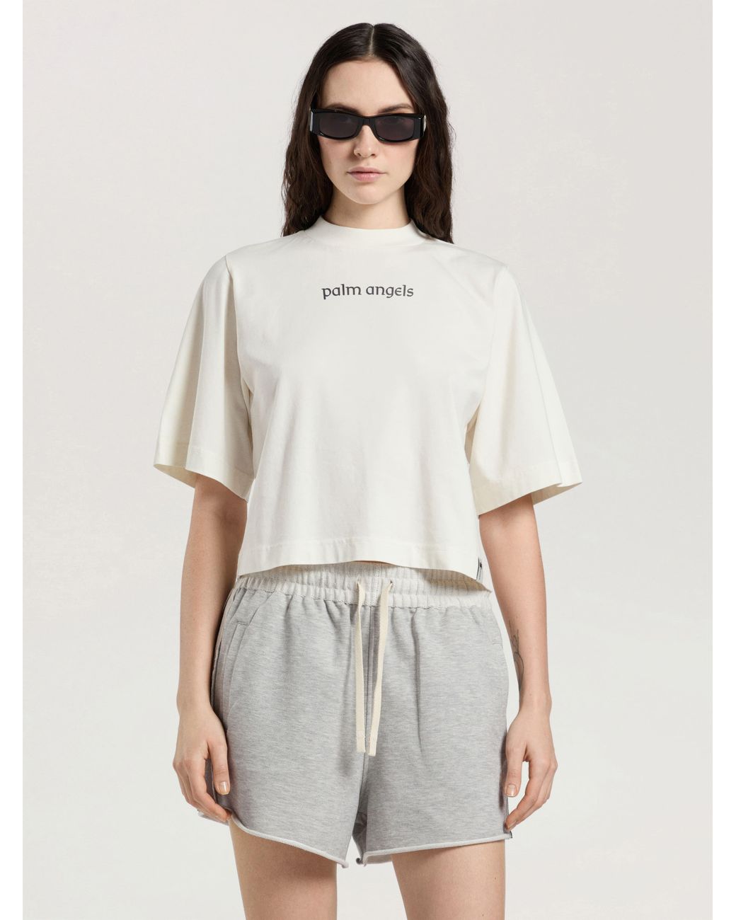 Palm Angels Natural Lions Herald Boxy T-Shirt Off