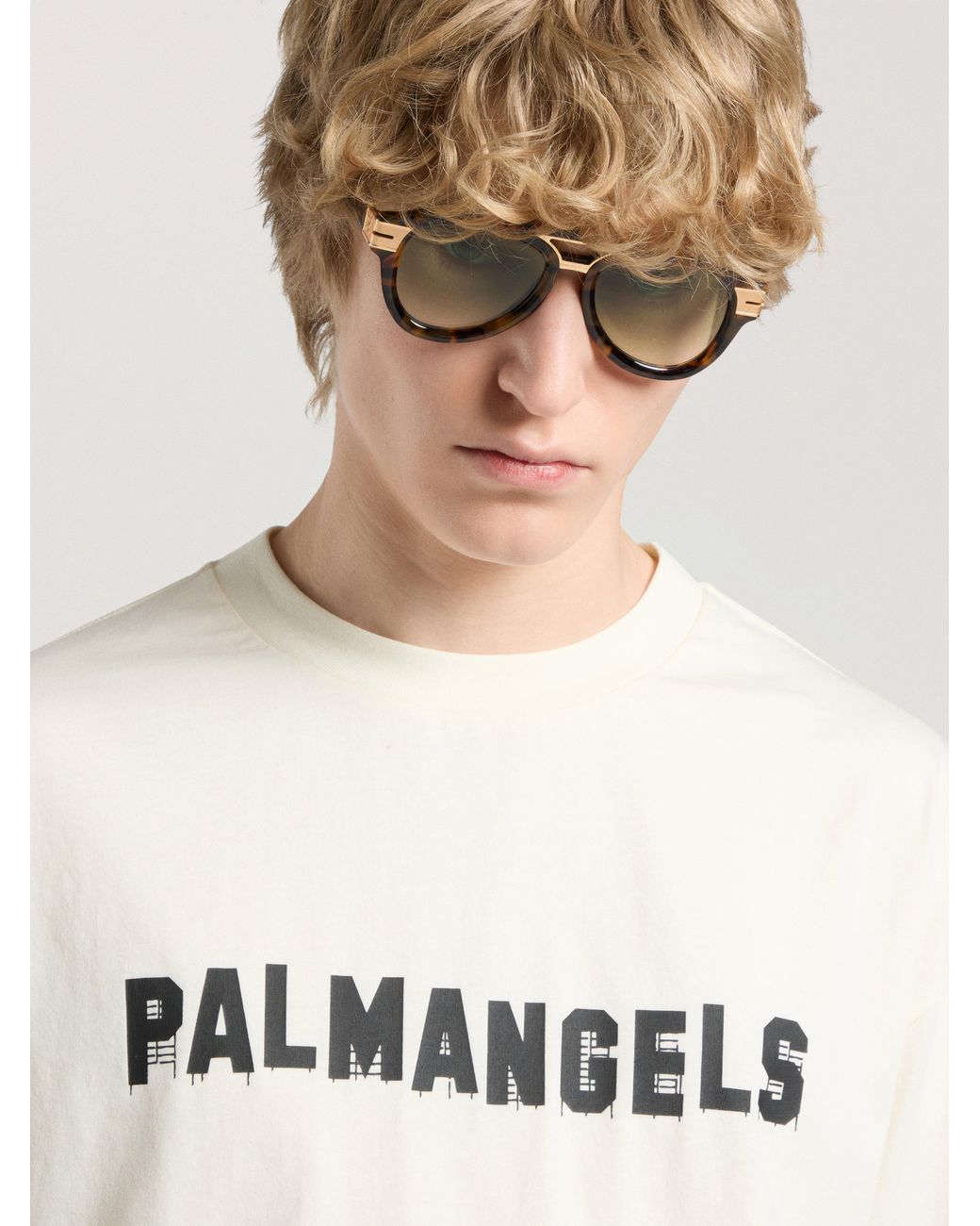 Palm Angels Natural Palm Hills Regular T-Shirt Off for men