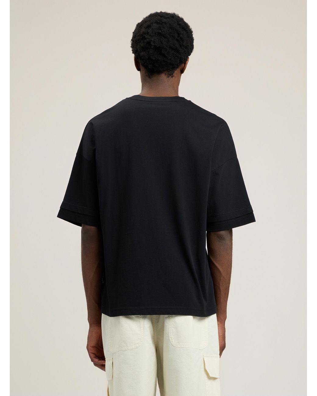 Palm Angels Blue Curved Logo Loose Double T-Shirt for men