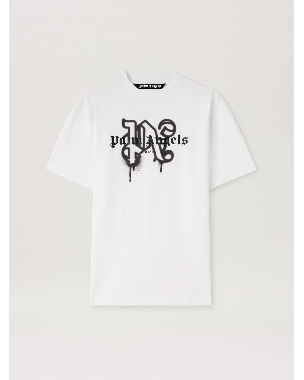 Palm Angels◆モノグラム スプレー シティ Tシャツ 送料込 Palm Angels Paris Monogram Spray Tee in White for Men | Lyst