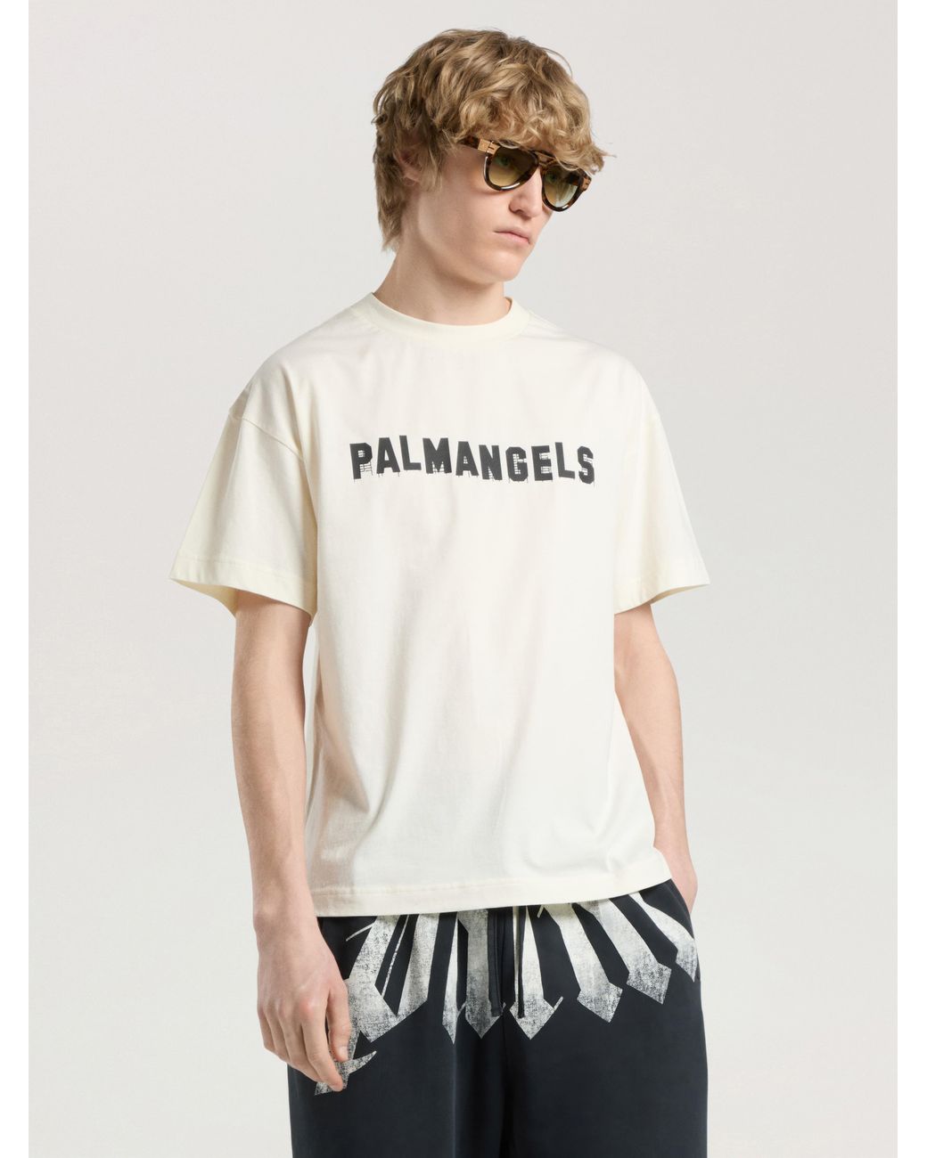 Palm Angels Natural Palm Hills Regular T-Shirt Off for men