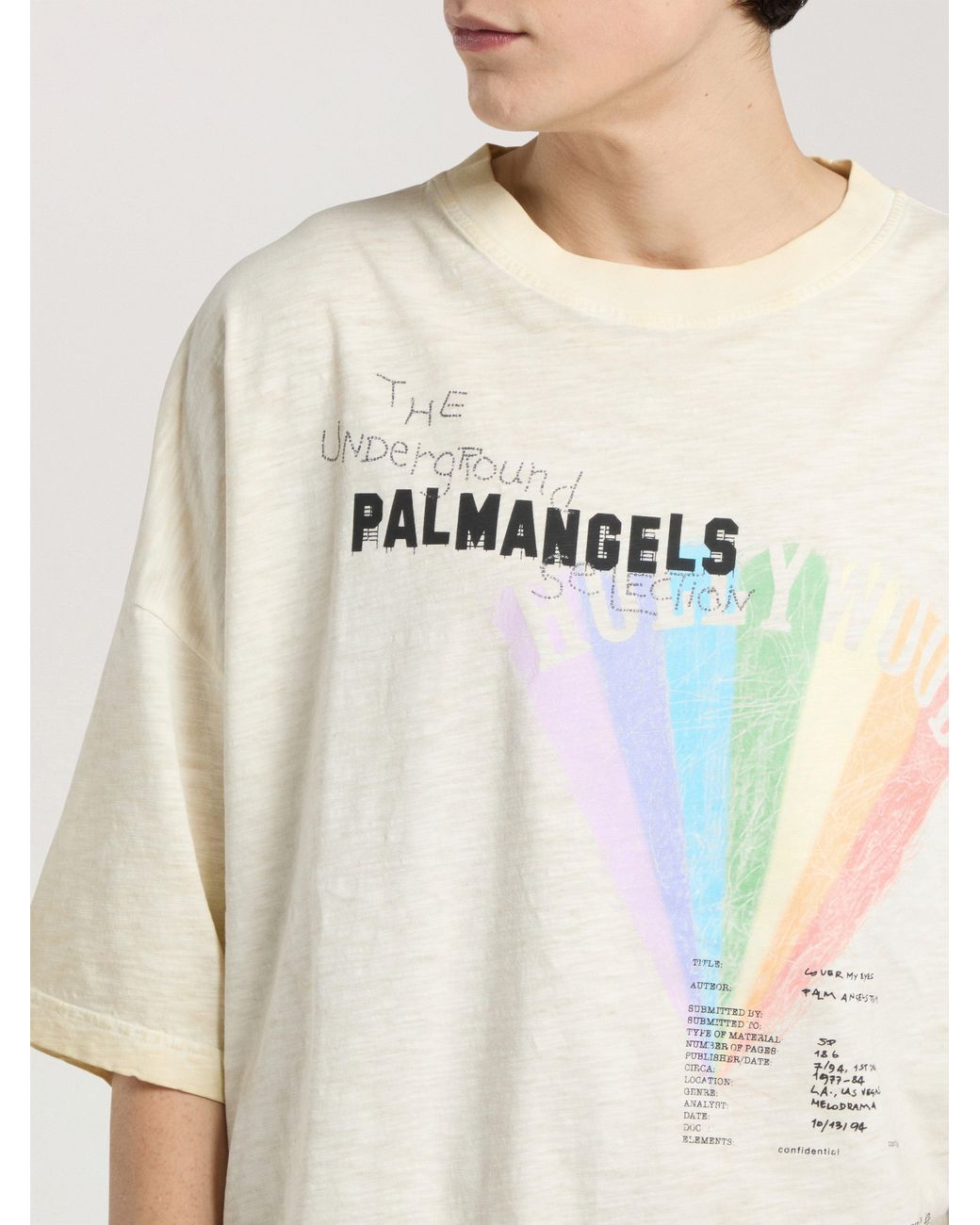 Palm Angels Natural Neon Boulevard Loose T-Shirt Light for men