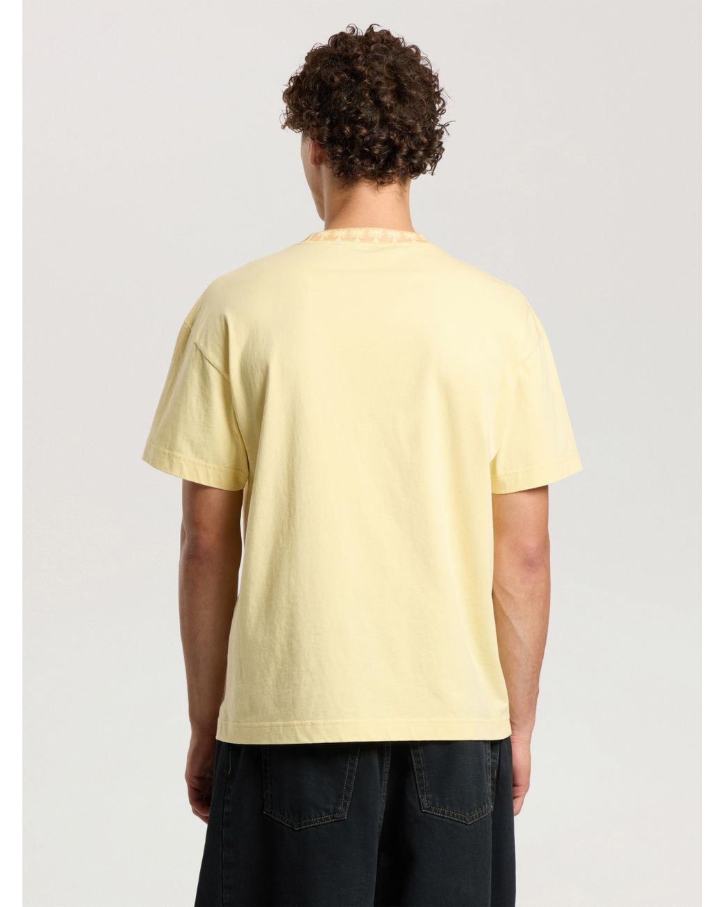 Palm Angels Yellow Palm Ribbed Regular T-Shirt Light for men