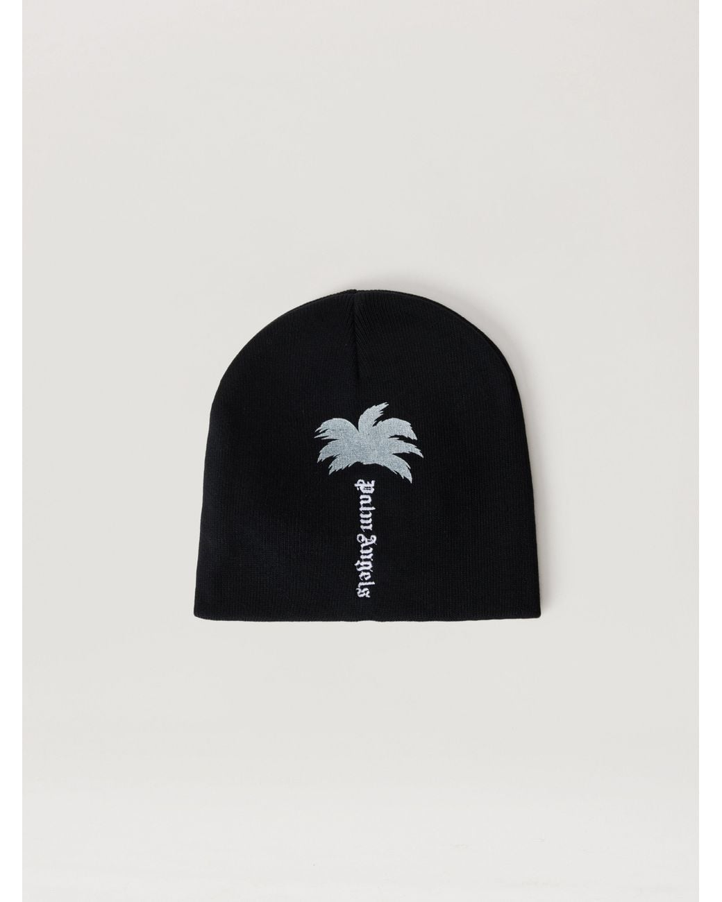 Palm Angels Black Big Palm Tree Beanie for men