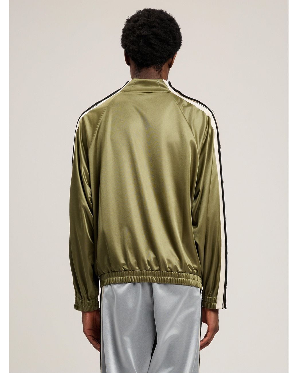 Palm Angels Green Curved Logo Boxe Track Jacket for men