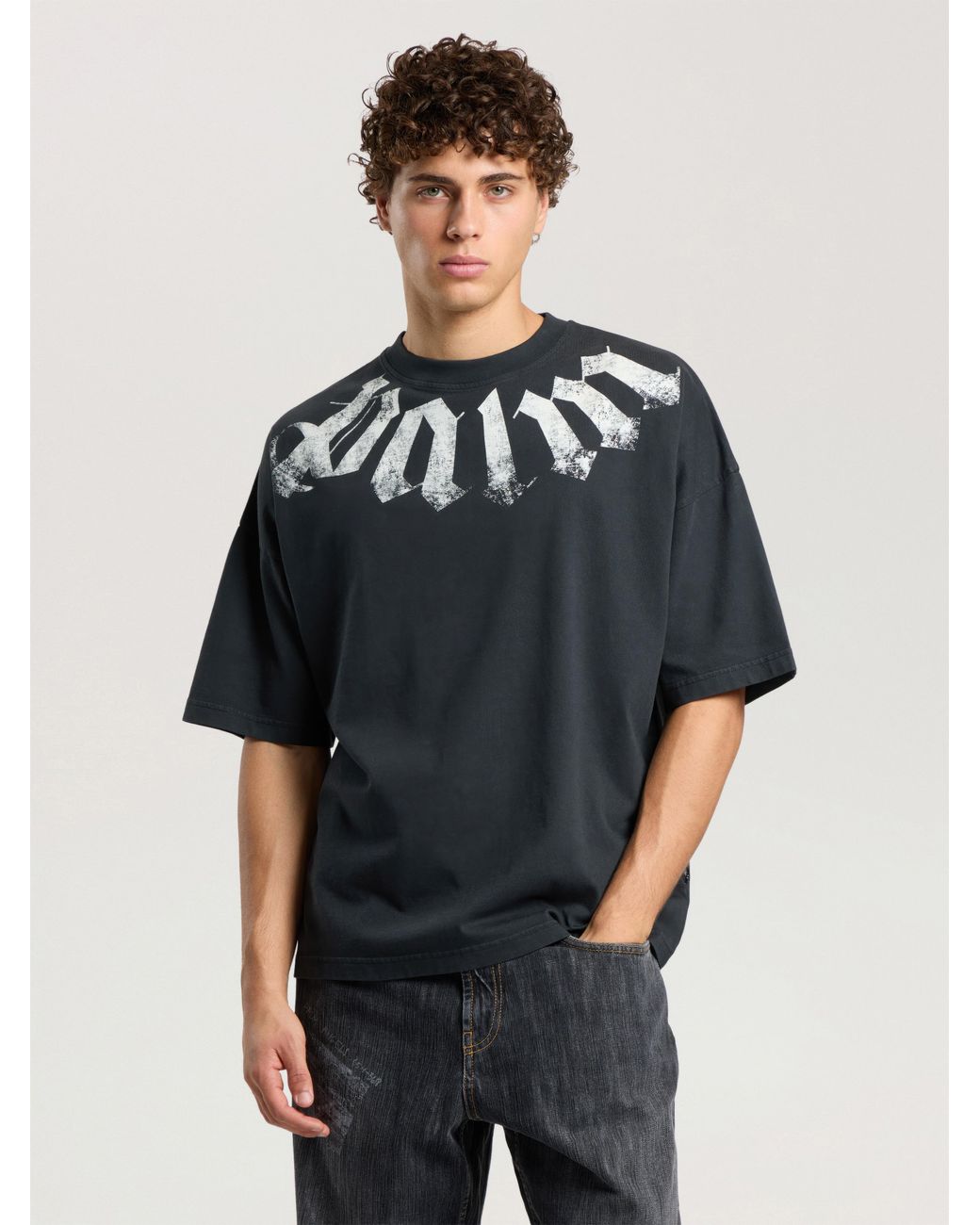 Palm Angels Multicolor Big Neck Logo Loose T-Shirt for men