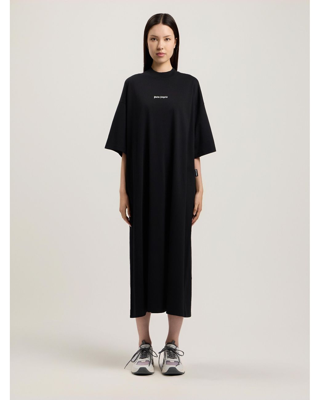 Palm Angels Black Milan La Maxi T-Shirt Dress