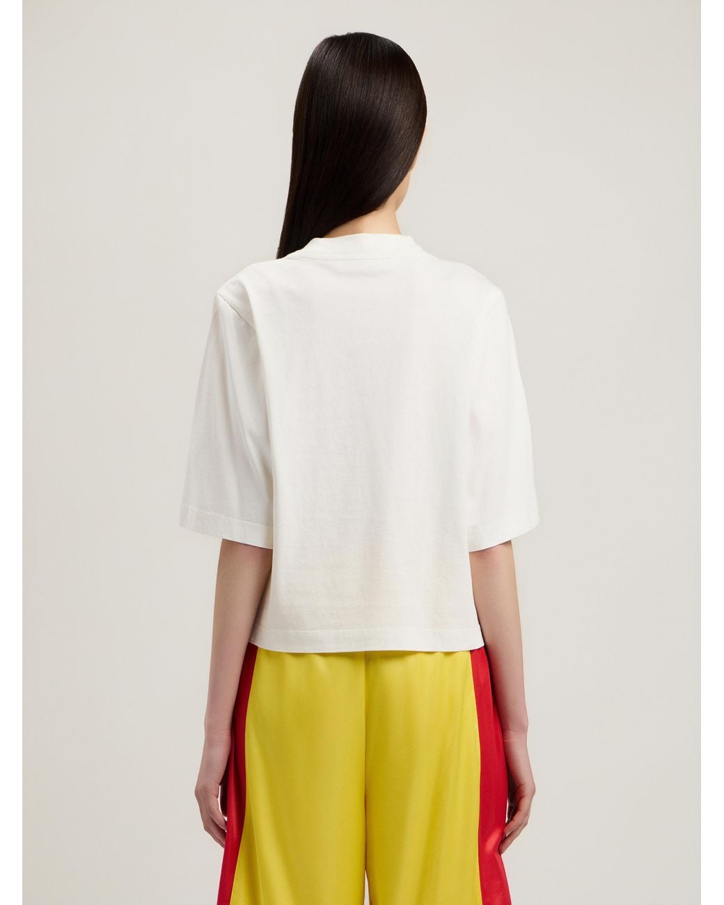 Palm Angels Natural Neck Logo Boxy T-Shirt