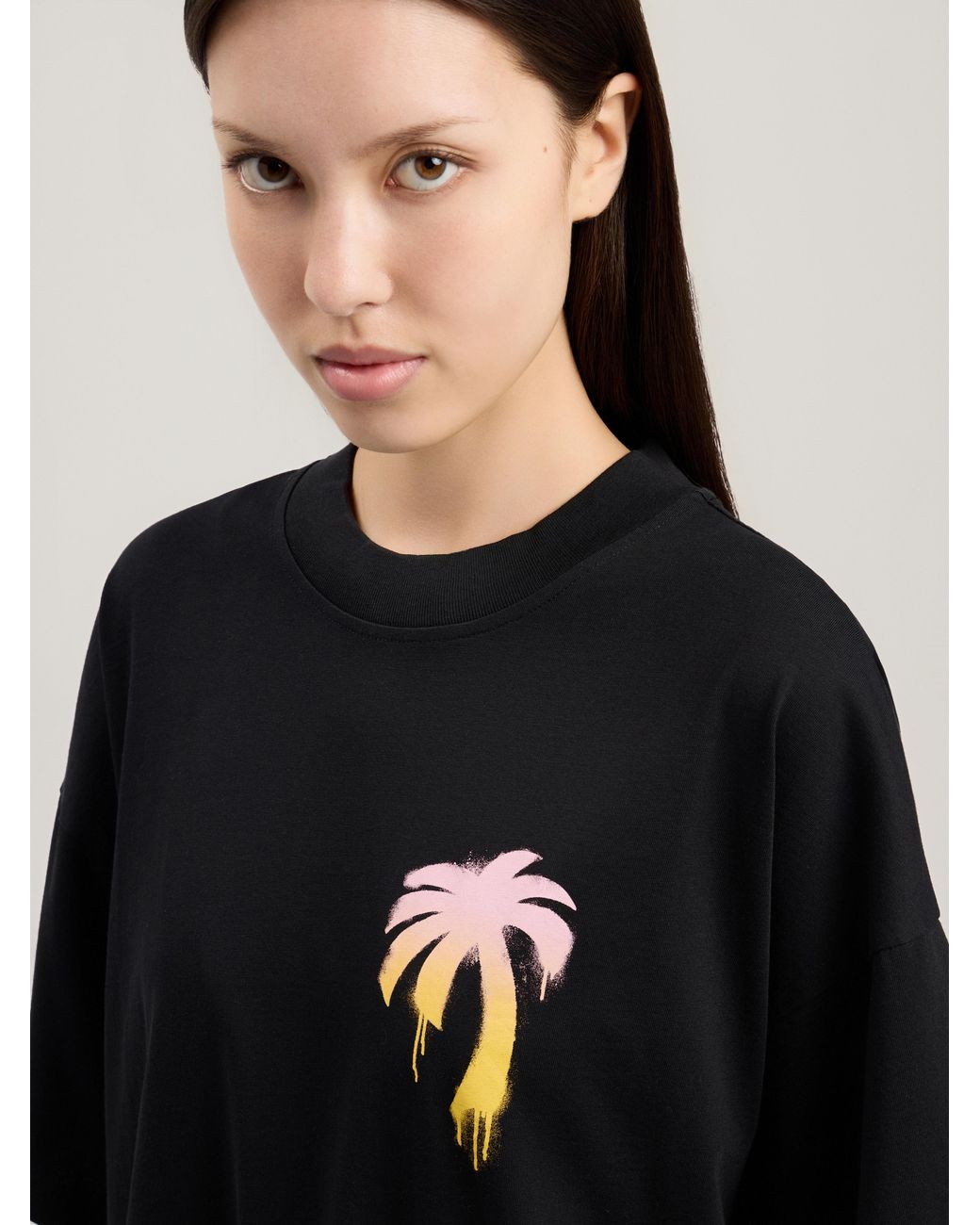 Palm Angels Black I Love Pa Loose T-Shirt