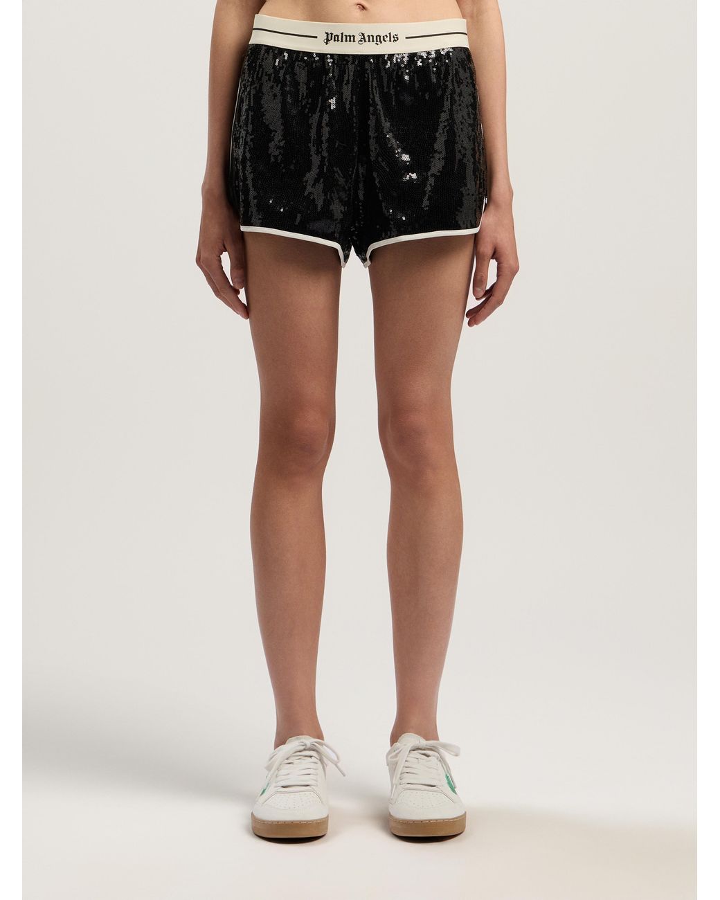 Palm Angels Black Classic Logo Sequin Shorts