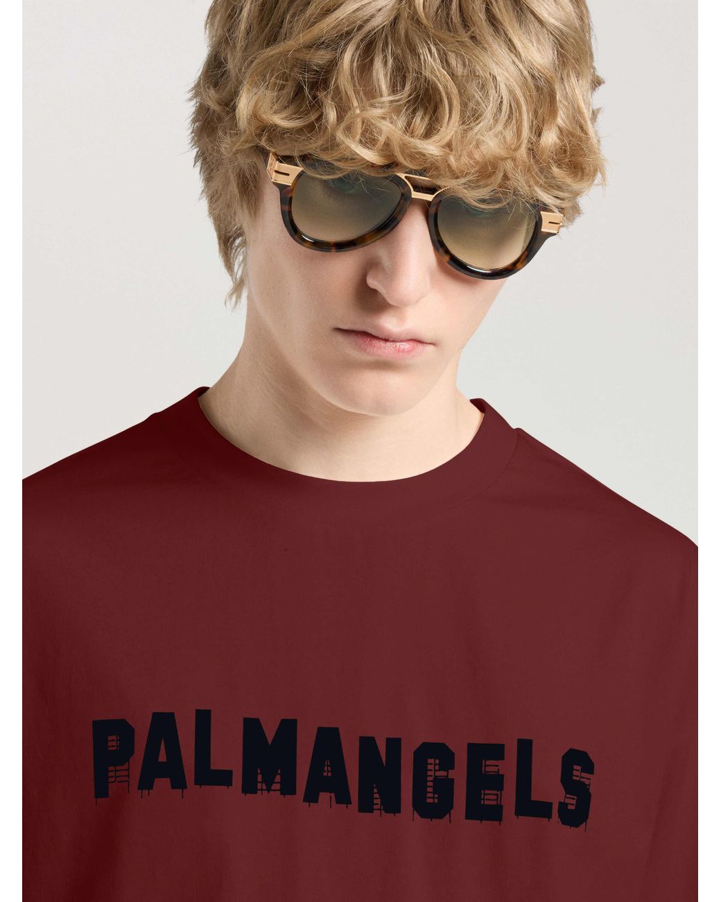 Palm Angels Red Palm Hills Regular T-Shirt Brick for men