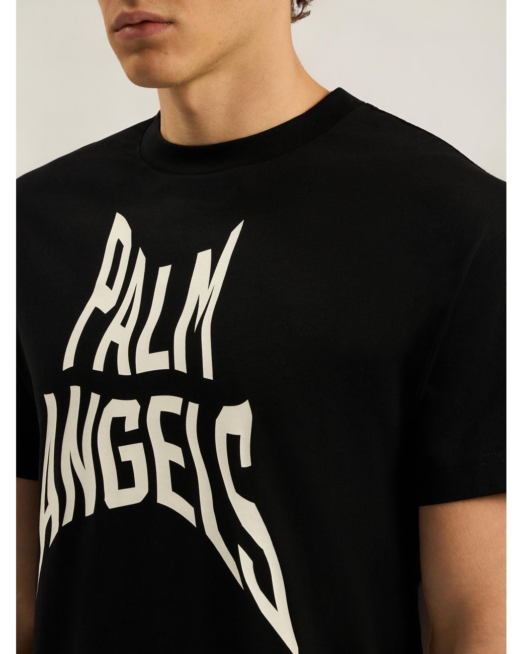 Palm Angels Black Palm Distorted Regular T-Shirt for men