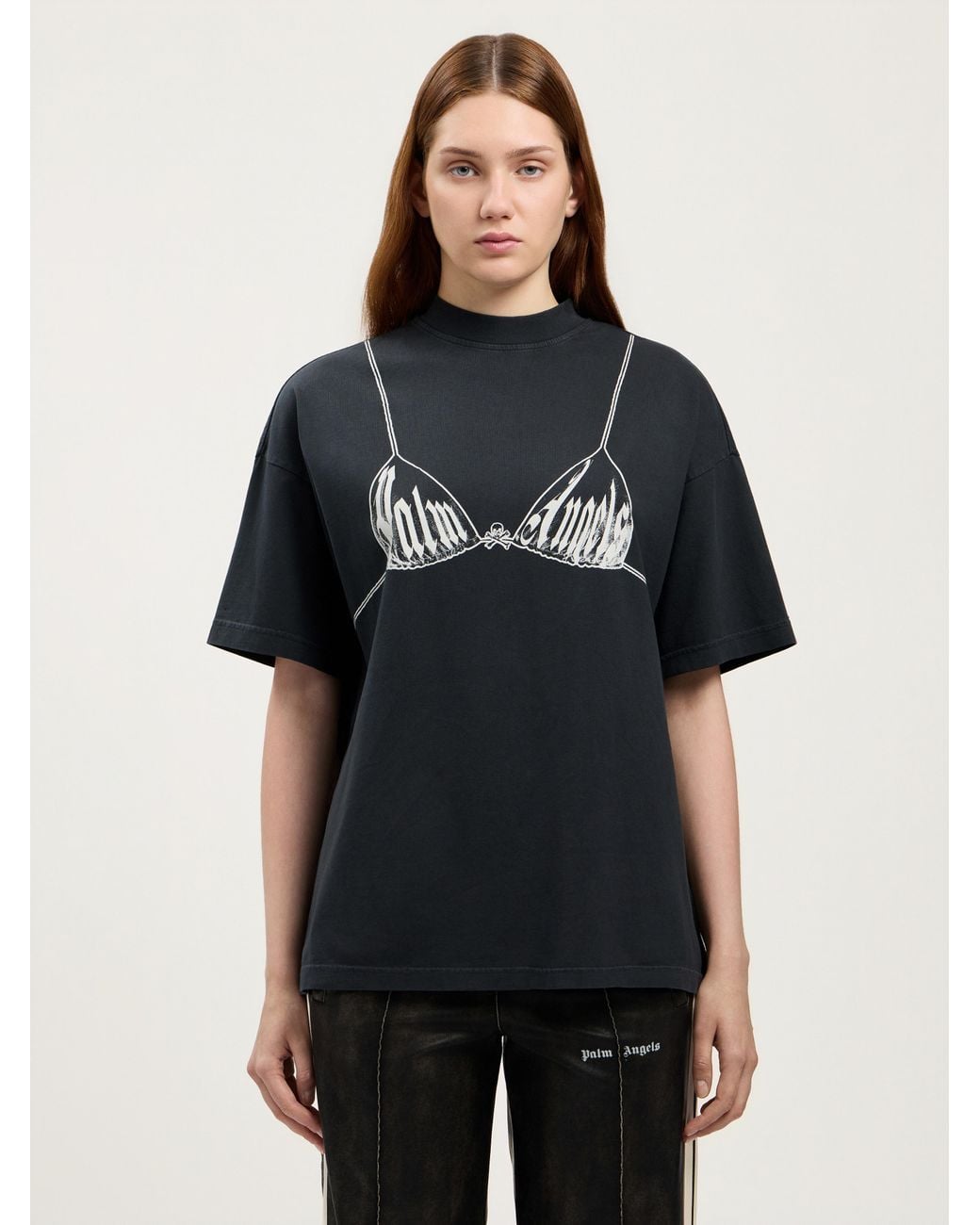 Palm Angels Black Bra Loose T-Shirt