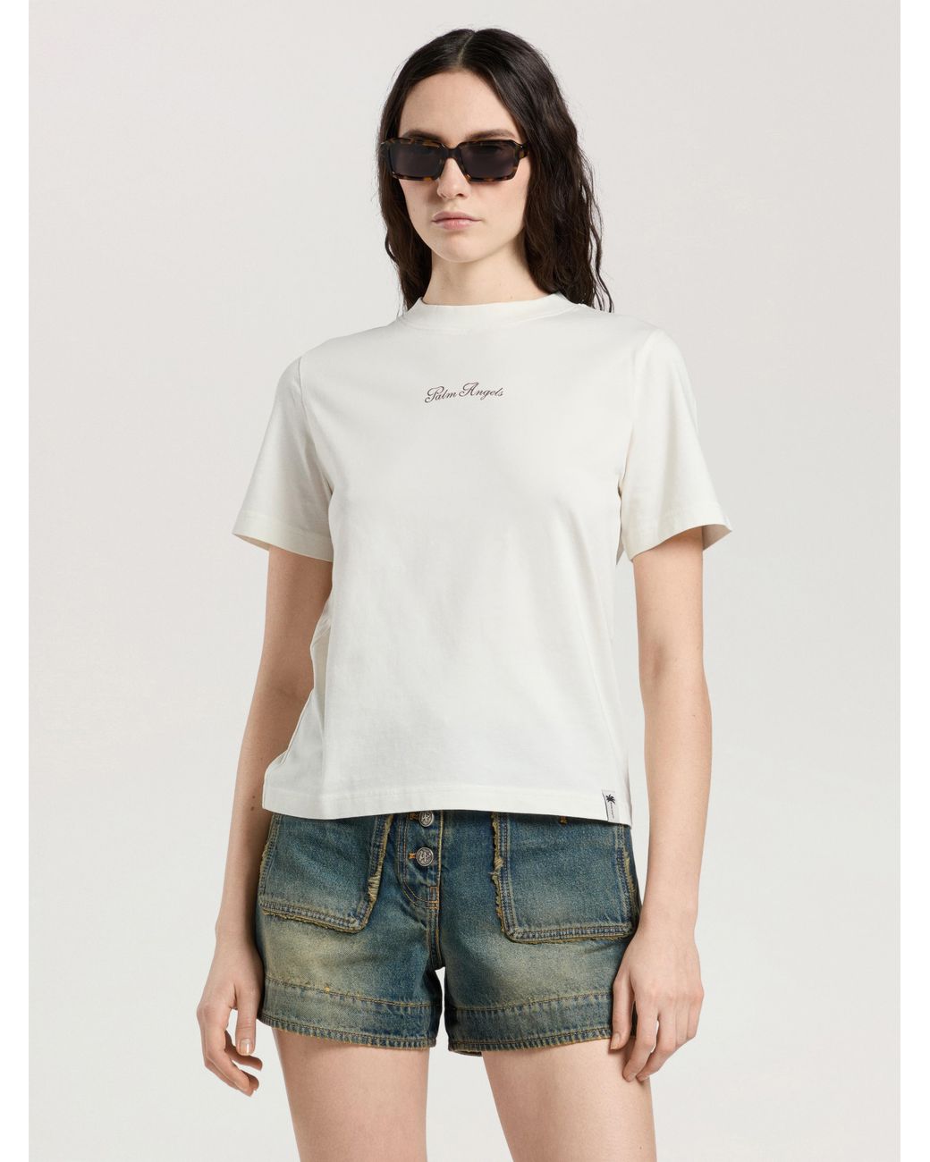 Palm Angels White Paradise Regular T-Shirt Off