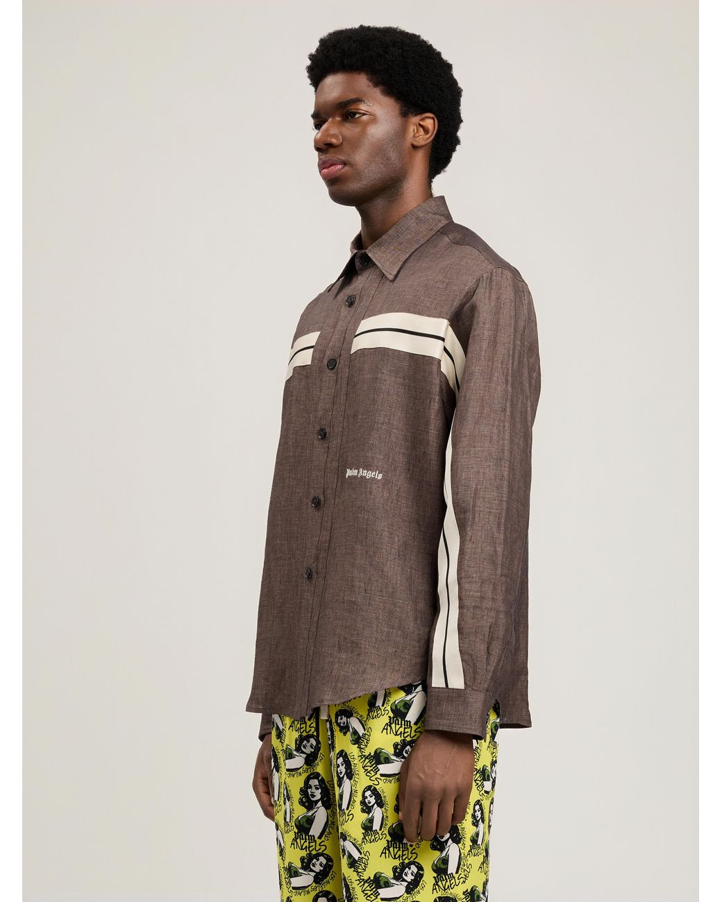 Palm Angels Brown Classic Logo Trackshirt for men