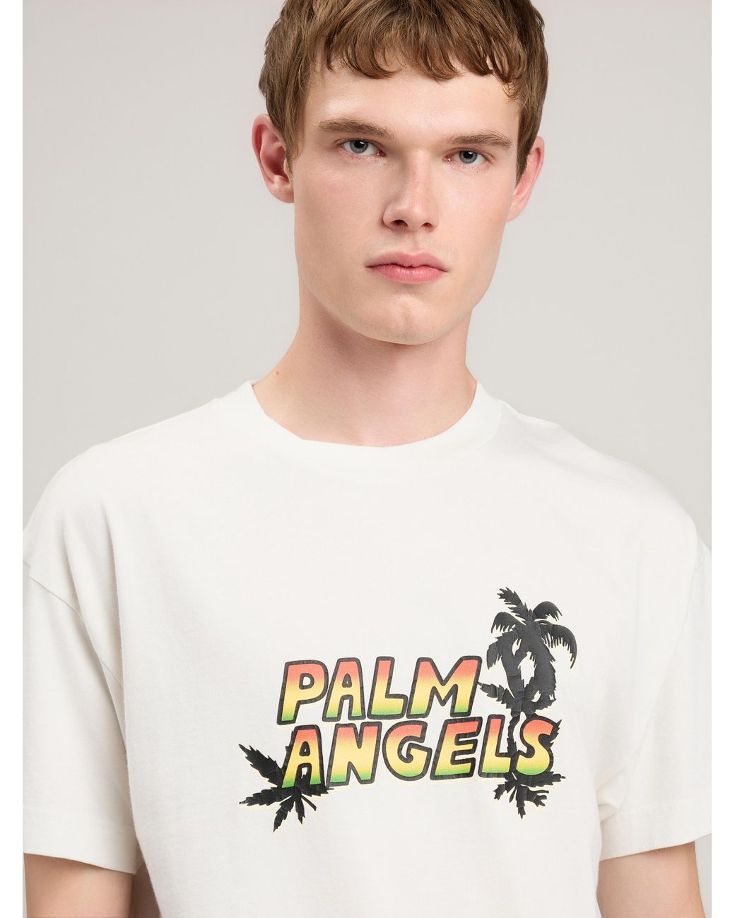 Palm Angels Natural Palm Sunset T-Shirt for men