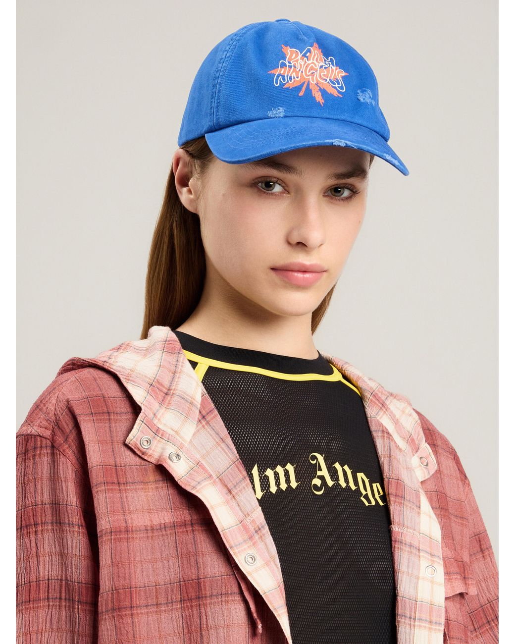 Palm Angels Blue Palm Leaf Cap for men