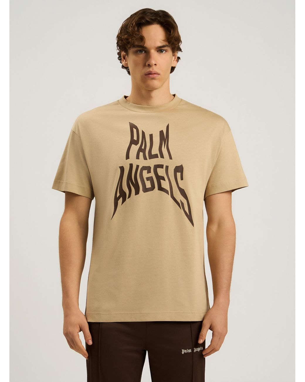 Palm Angels Natural Palm Distorted Regular T-Shirt for men