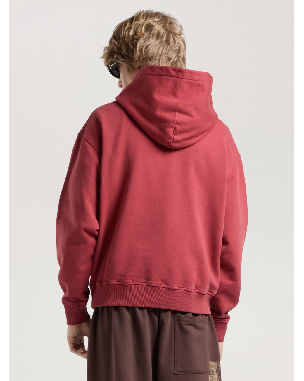 Palm Angels Red Palm Tree Regular Hoodie Brick for men