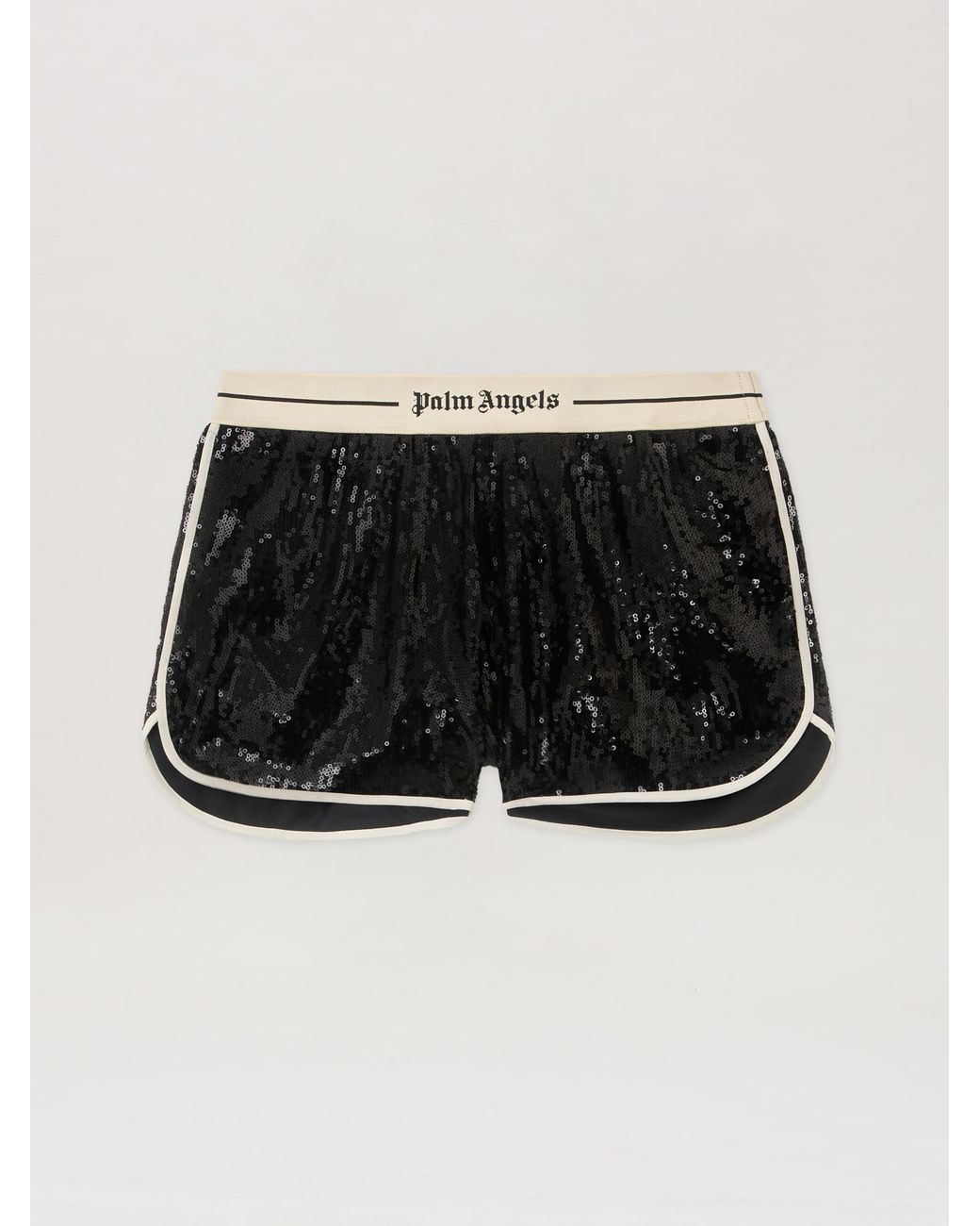 Palm Angels Black Classic Logo Sequin Shorts