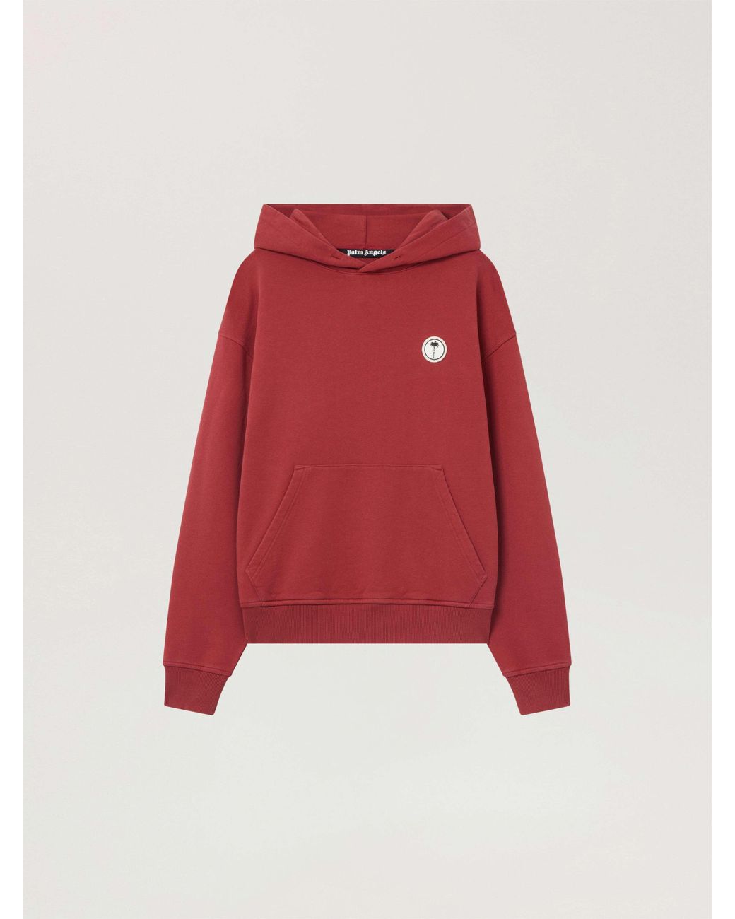Palm Angels Red Palm Tree Regular Hoodie Brick for men
