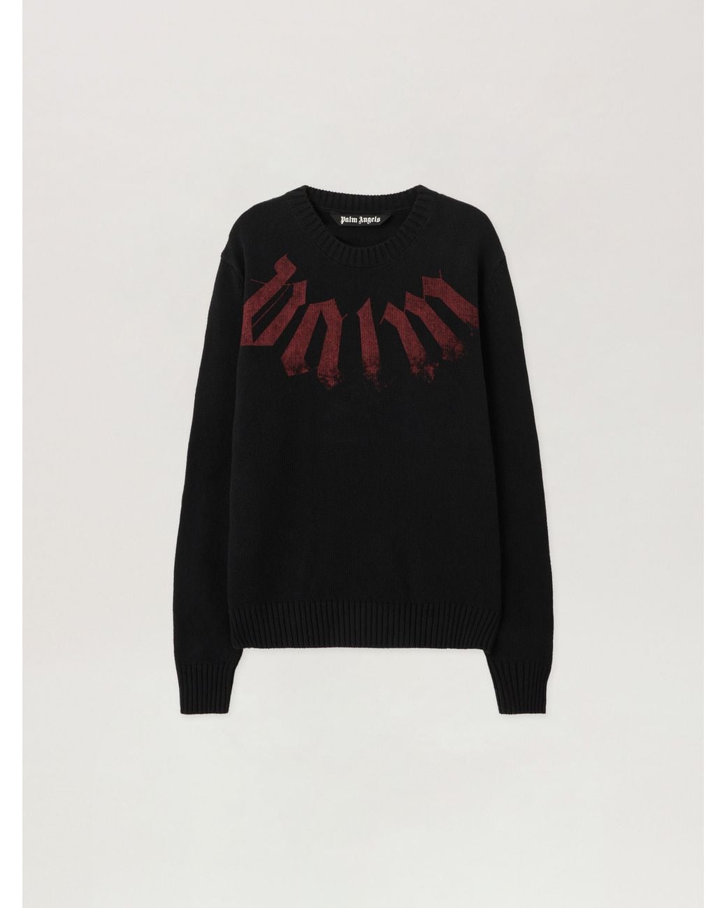 Palm Angels Black Big Neck Logo Sweater for men