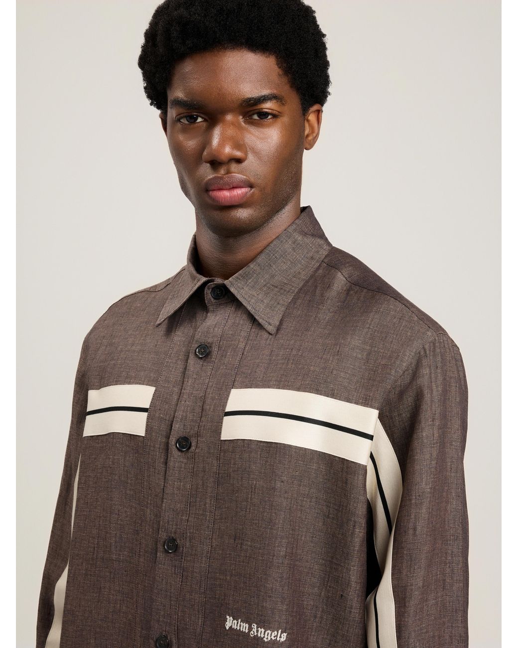 Palm Angels Brown Classic Logo Trackshirt for men