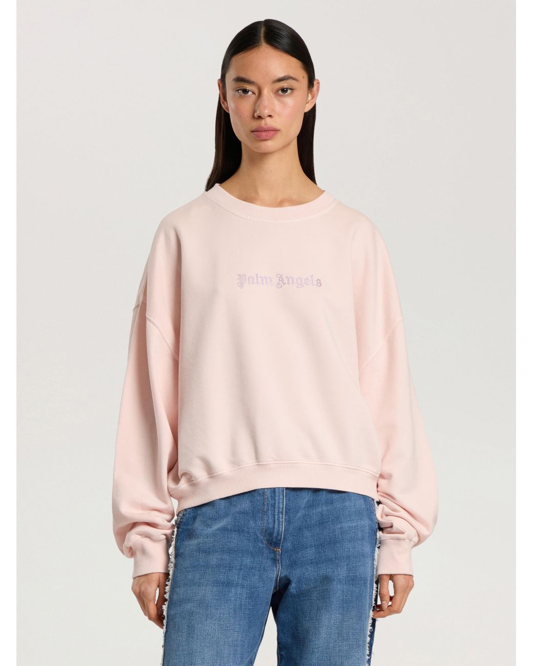 Palm Angels Pink Stud Logo Crew
