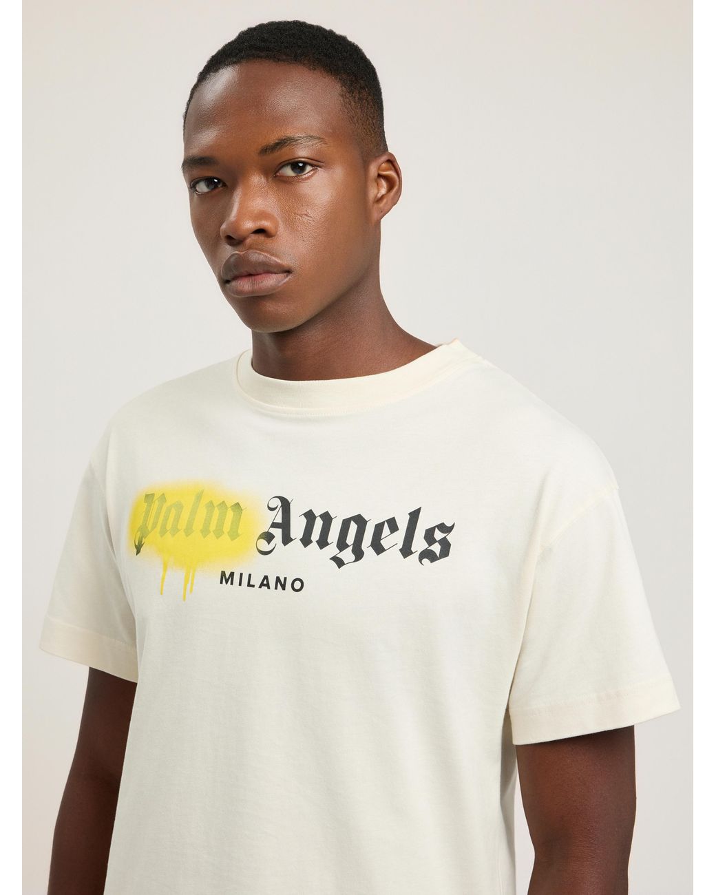 Palm Angels Natural Spray City Milan T-Shirt for men