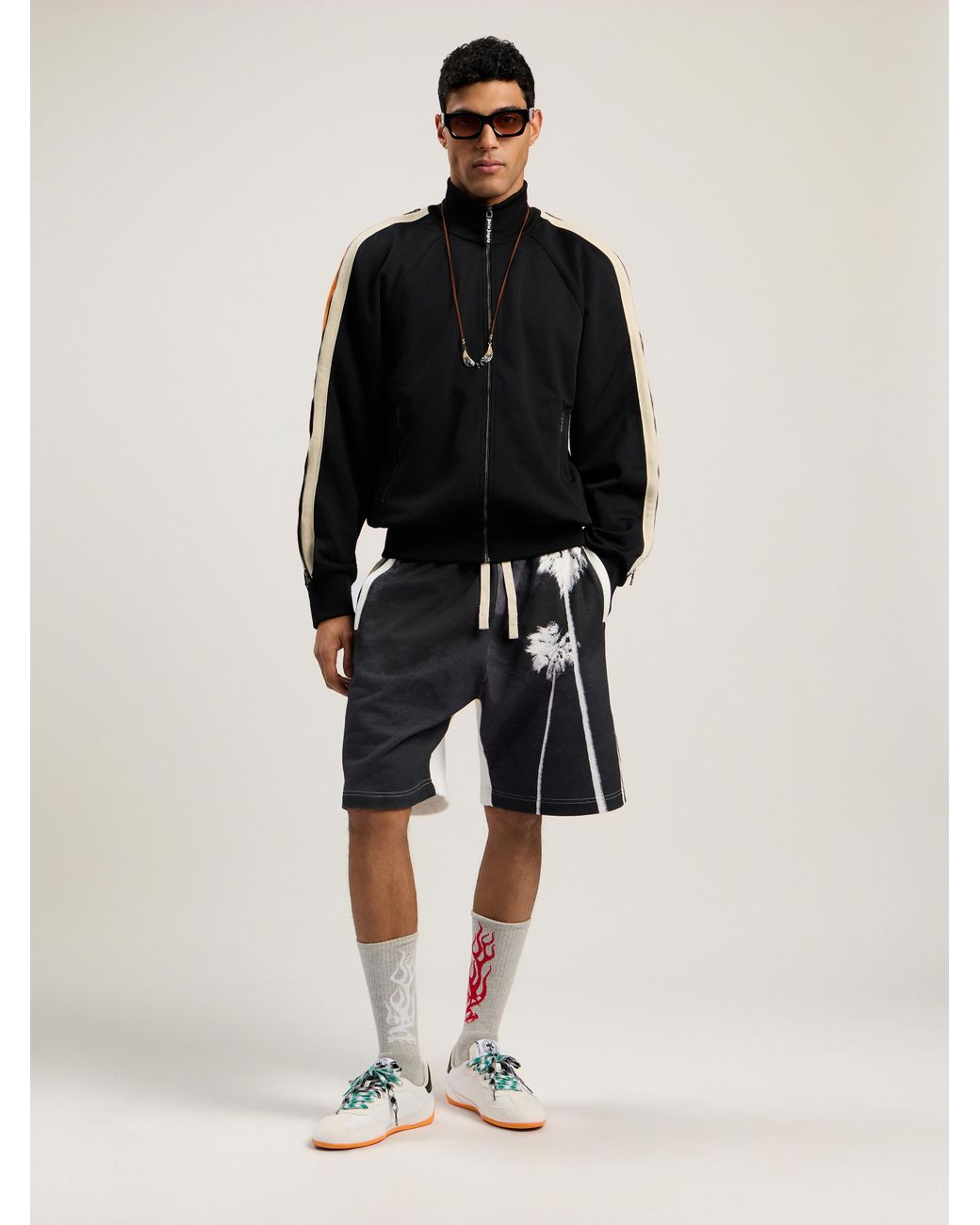 Palm Angels Black Performance Track Jacket for men