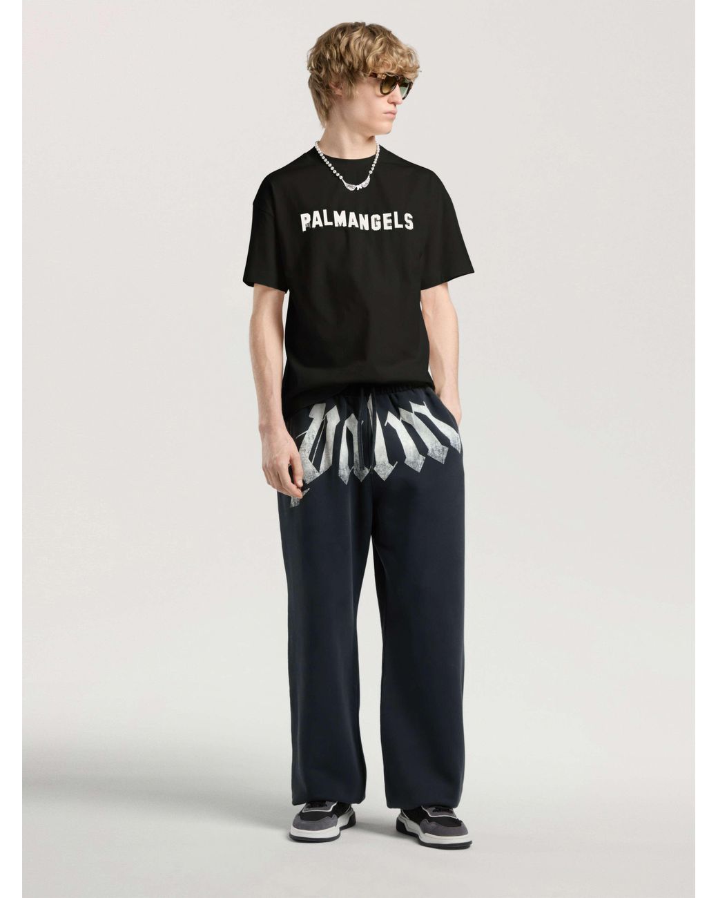 Palm Angels Black Palm Hills Regular T-Shirt for men