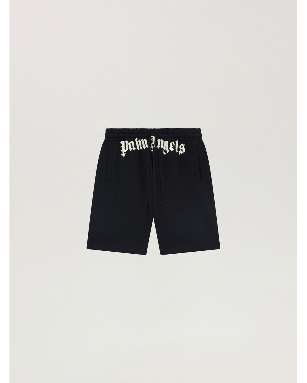 Palm Angels Black Waist Logo Sweatshorts for men