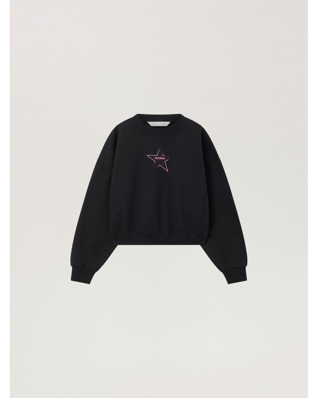 Palm Angels Black Icon Palm Loose Crop Crew