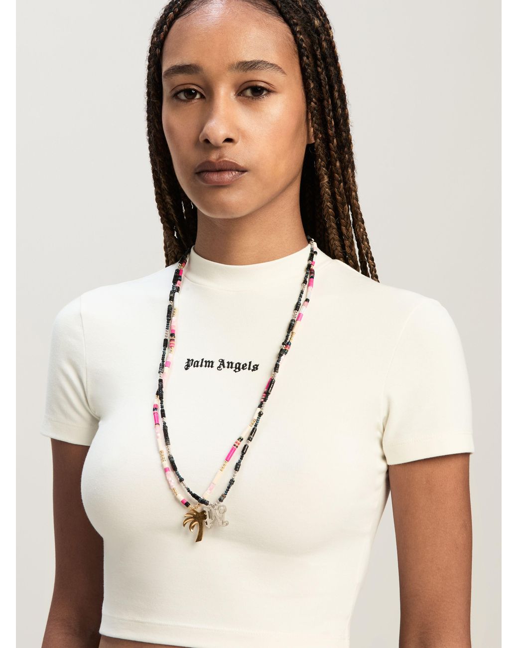 Palm Angels Natural Classic Logo Baby T-Shirt
