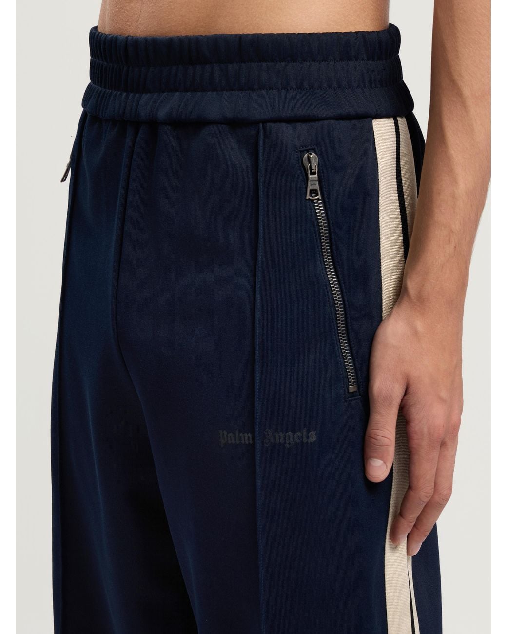 Palm Angels Blue Classic Logo Zip-Up Track Pants Dark for men