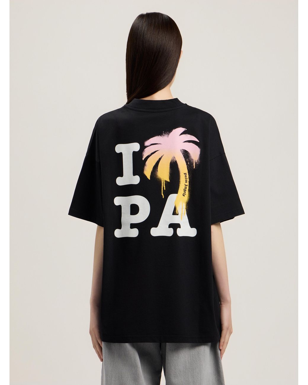 Palm Angels Black I Love Pa Loose T-Shirt