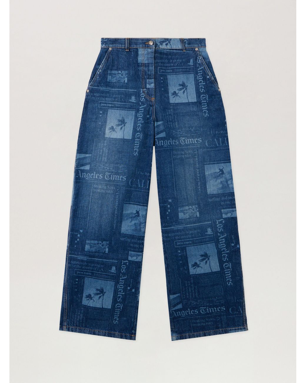 Palm Angels Blue Paxlatimes Baggy Denim Pants Medium