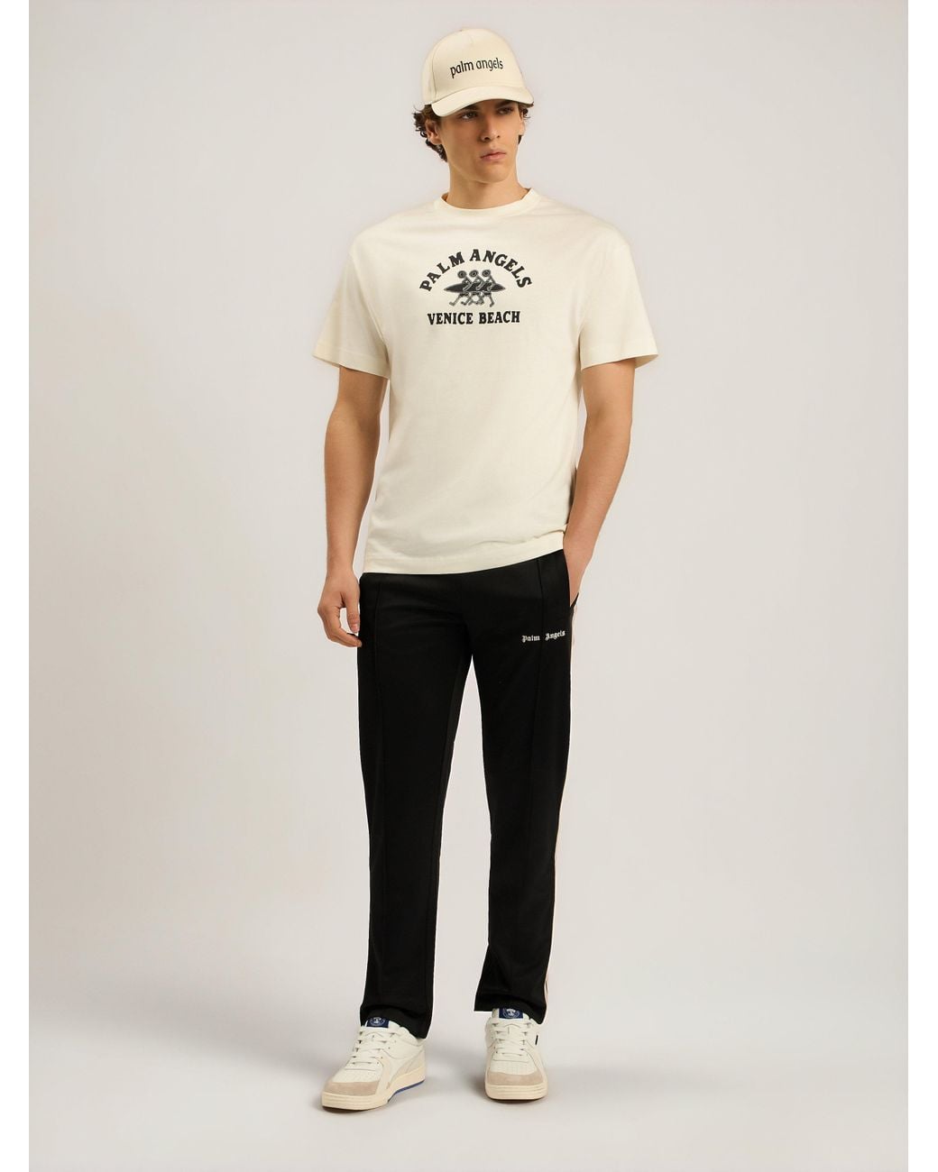 Palm Angels Natural Surf Regular T-Shirt Off for men