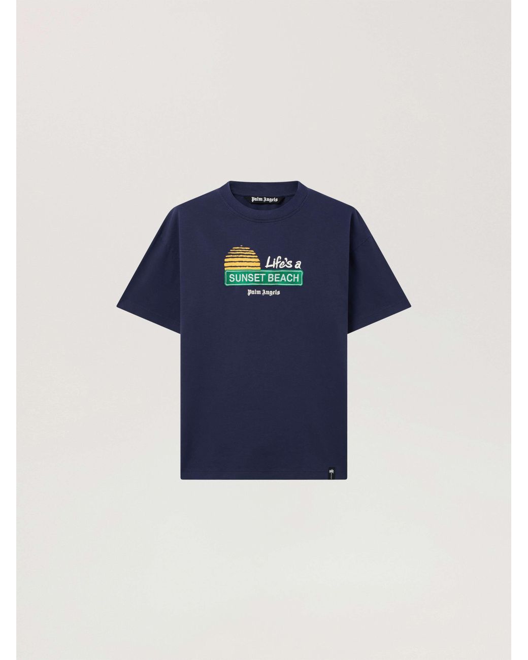Palm Angels Blue Sunset Signal Regular T-Shirt for men