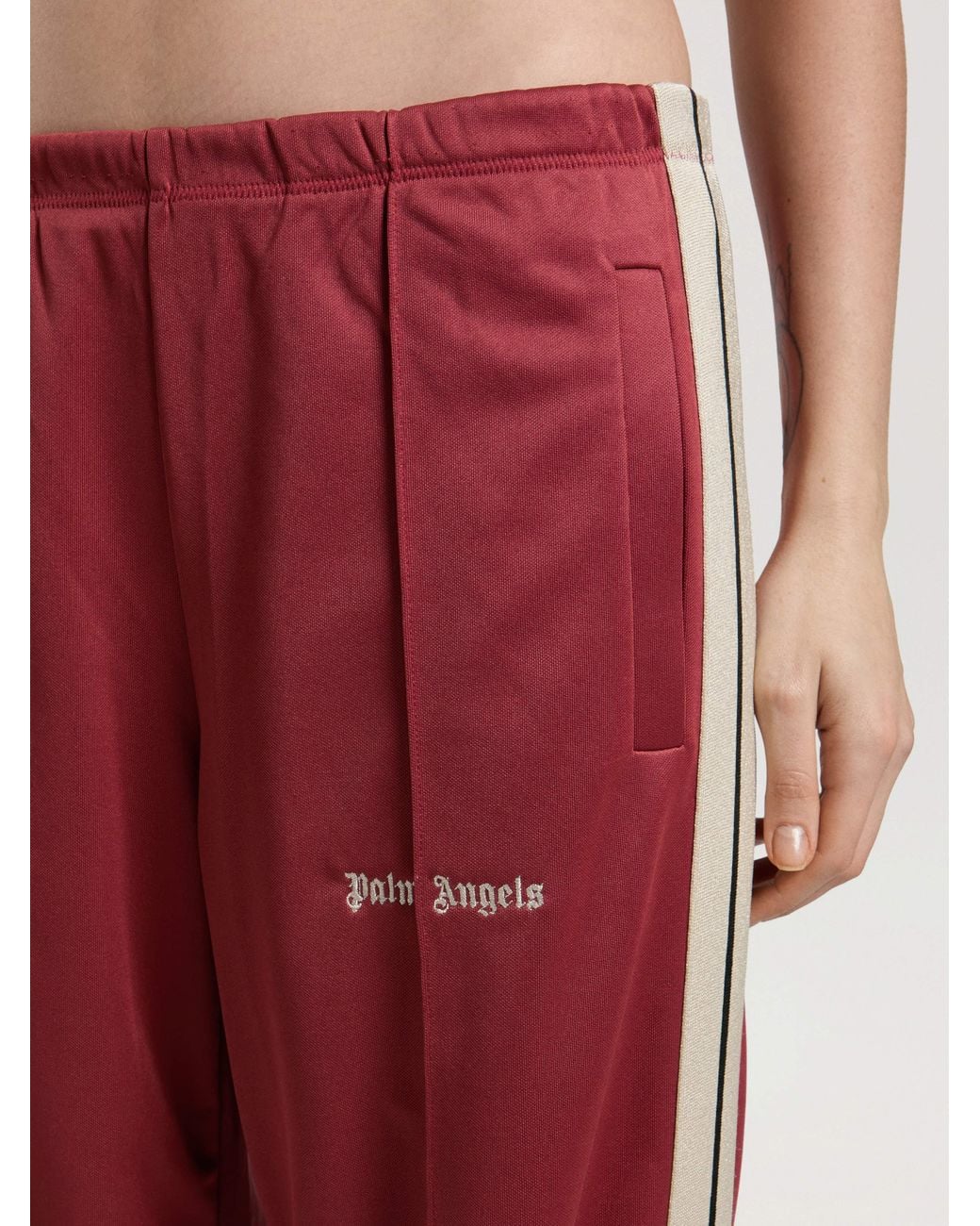 Palm Angels Red Classic Logo Track Loose Pants Brick