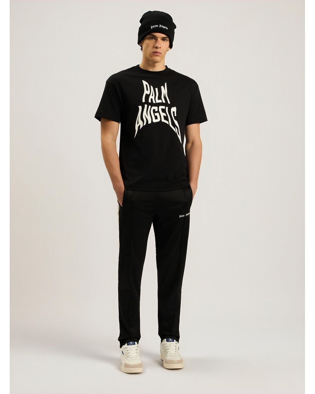 Palm Angels Black Classic Logo Track Pants for men